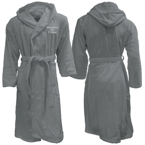 Bademantel mit Kapuze bestickt mit Namen | Wunschtext | Damen Herren Unisex - Bild 5 von 13