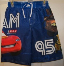 Disney Cars Team Blue Swim Suit Trunks Shorts Boys Size 8 NWT