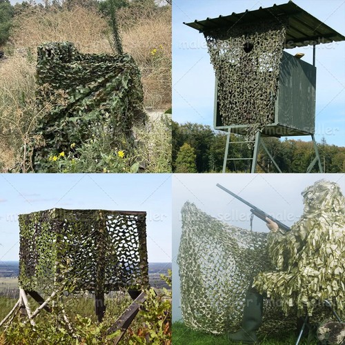 Tarnnetz Camouflage Netz Woodland Armee Tarnung Net für Deko Jagd Sichtschutz - Bild 7 von 33