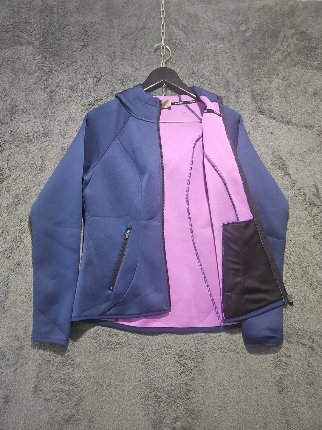 VETEMENTS Giacca con cappuccio RBX Athletic Performance donna blu navy leggera full zip med