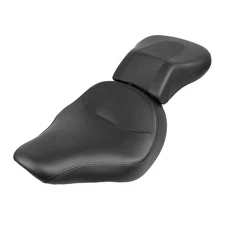 Motor Black Driver Passenger Seat Pillion Cushion For Harley Fat Boy FLSTF 00-17