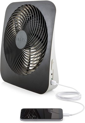 Treva 10-Inch Portable Desk Battery Fan, Powered by Battery and/or AC Adapter...