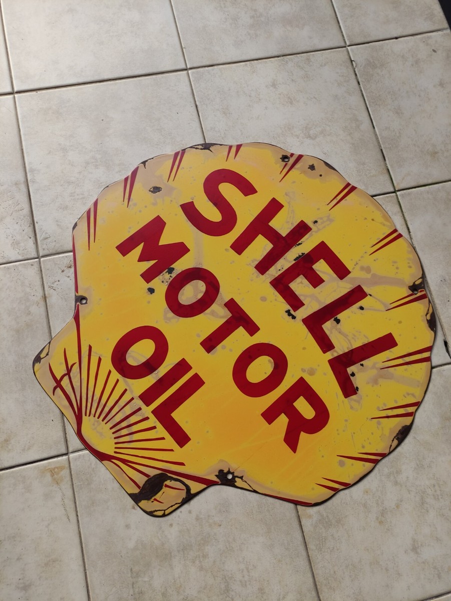 Vintage Shell Motor Oil not Porcelain Sign | eBay
