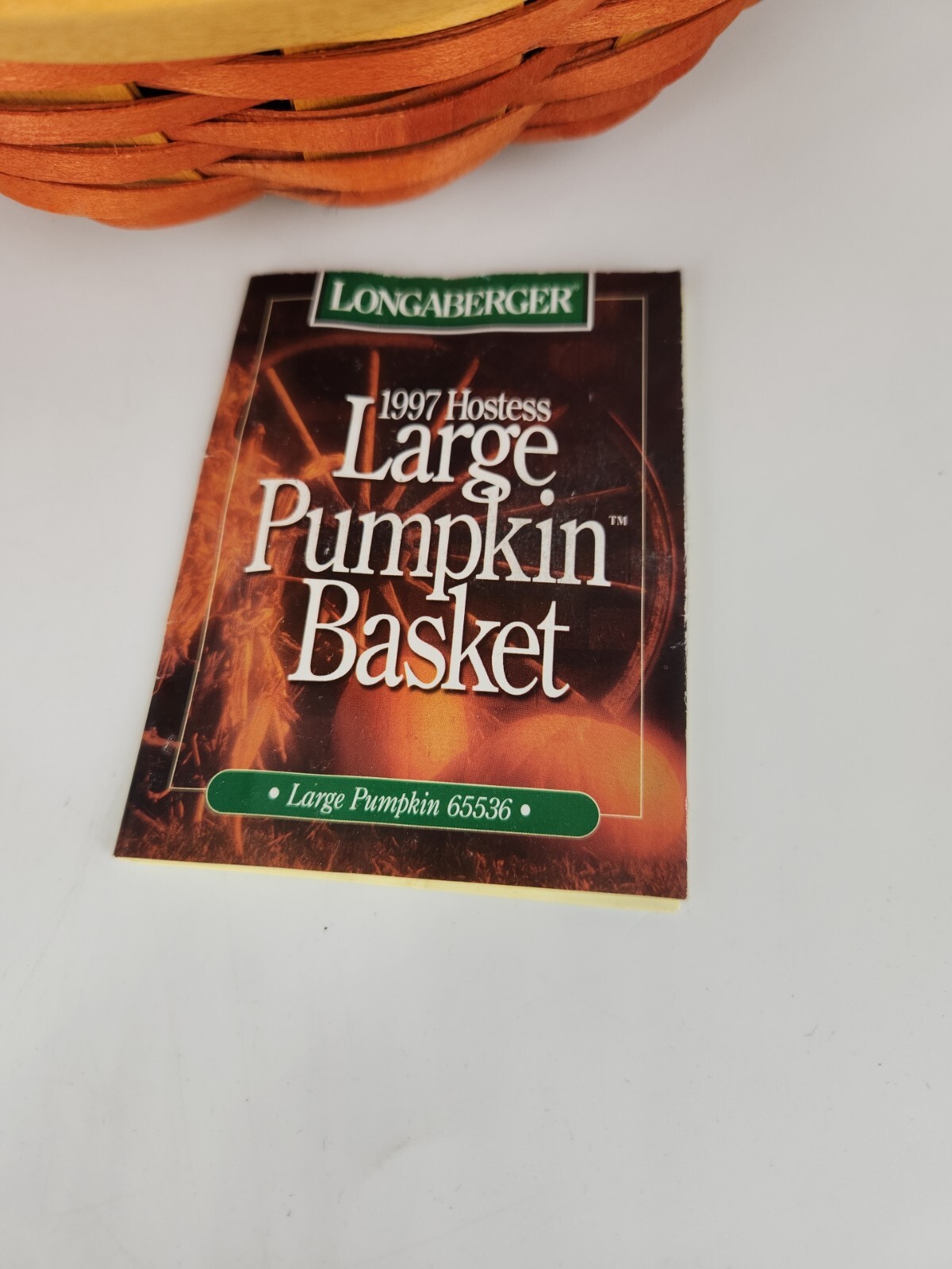 Longaberger 1997 Hostess Large Pumpkin Basket+Prot+Liner HALLOWEEN