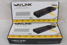 2 Used Wavlink Usb 3.0 Dual 2K Universal Docking Station Portable WL-UG39DK1
