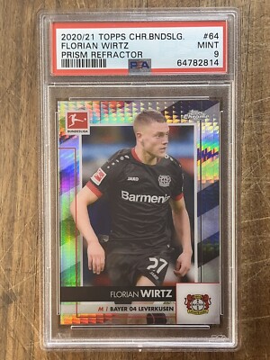 2020-21 Topps Chrome Bundesliga #64 Florian Wirtz Rookie PSA 9 Prism 195/199