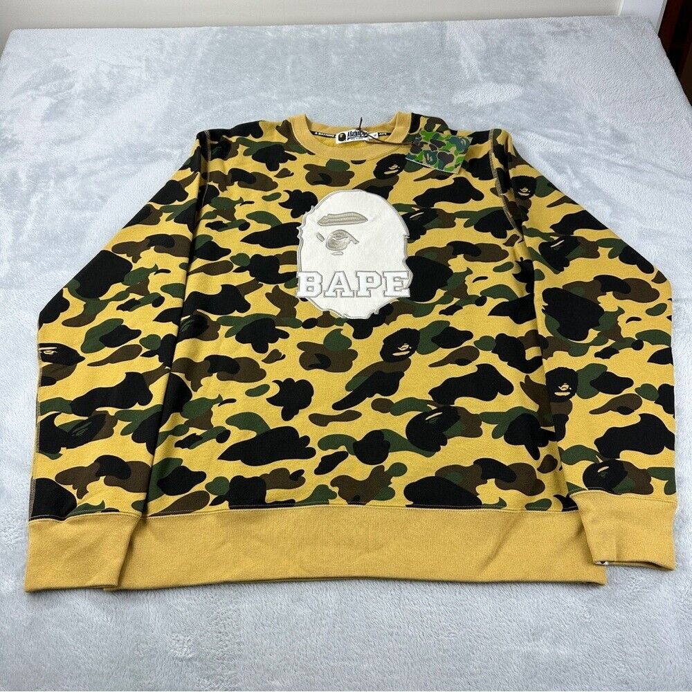 Bape A Bathing Ape NWT Men's Size XL 1st Green Camo Crewneck Bape A Bathing Ape NWT Men's Size XL 1st Green Camo Crewneck