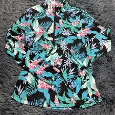 Tommy Bahama Womens Golf Tennis 1/2 Zip Jacket Tropical Floral Print UPF50 sz S