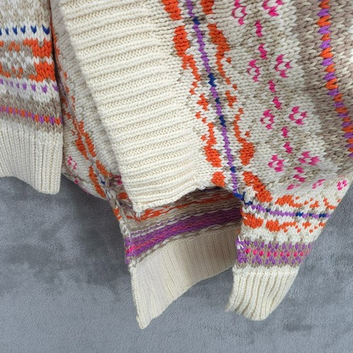 Ralph Lauren LRL Fair Isle Knit Tunic Sweater 1X Boat Neck Cream Colorful New - Picture 6 of 12
