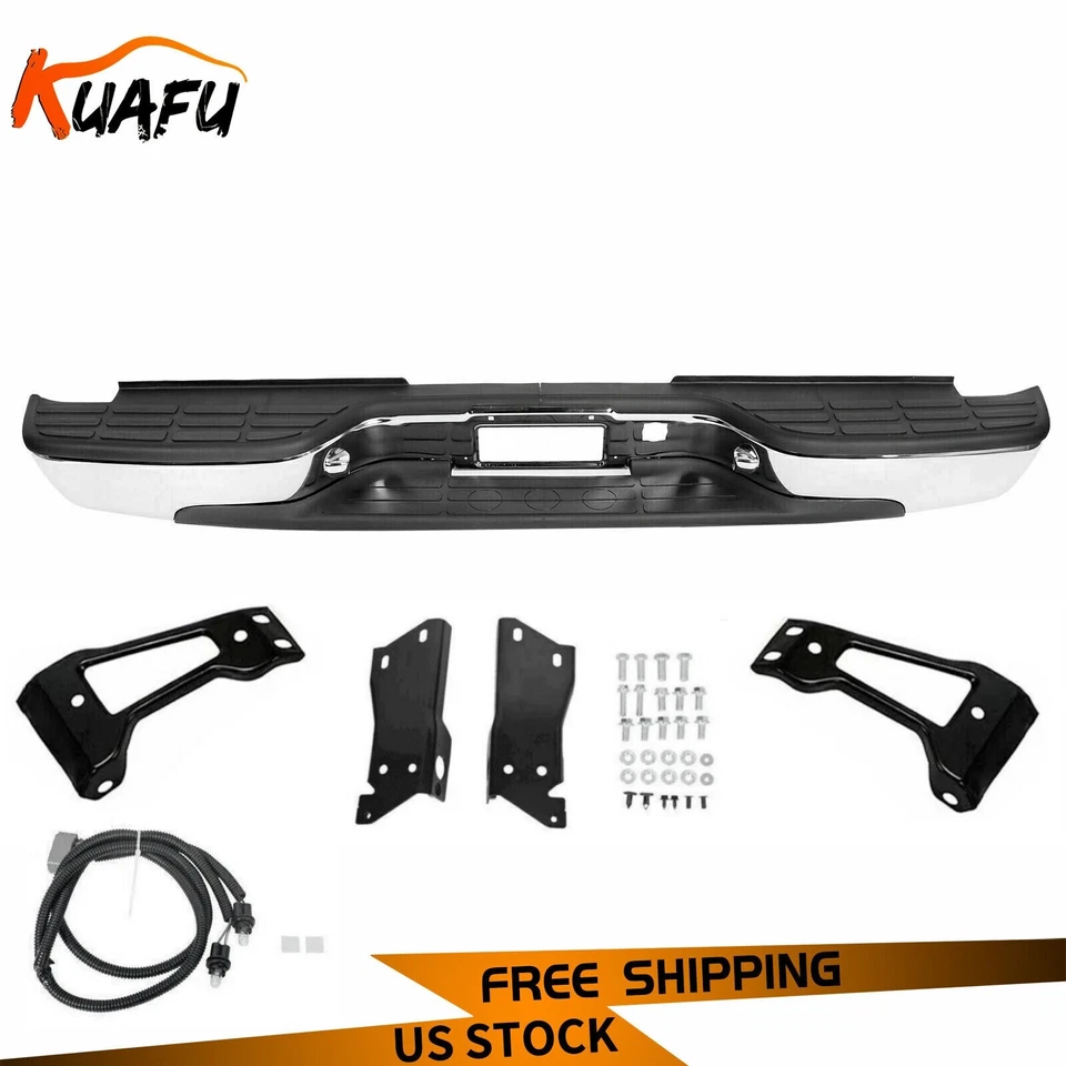 For 1999-2007 Complete Chrome Rear Step Bumper Chevy Silverado 2500HD 3500 HD — 第 2/4 张图片
