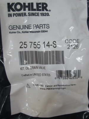 #ad Kohler Genuine OEM 25 755 14 S Oil Drain Valve 25755 14 S 2575514S $17.99