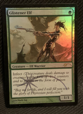 MTG - 1x Glistener Elf - Foil - FNM Promo NM
