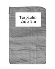 Grey Tarpaulin 2 x 3 m m Waterproof Tarp Shed Cover For Camping Picnic