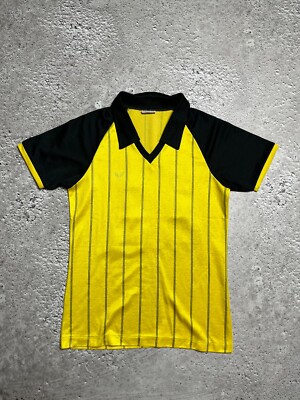 Vintage Erima Soccer Jersey Yellow Black Striped Number 11 Made in
