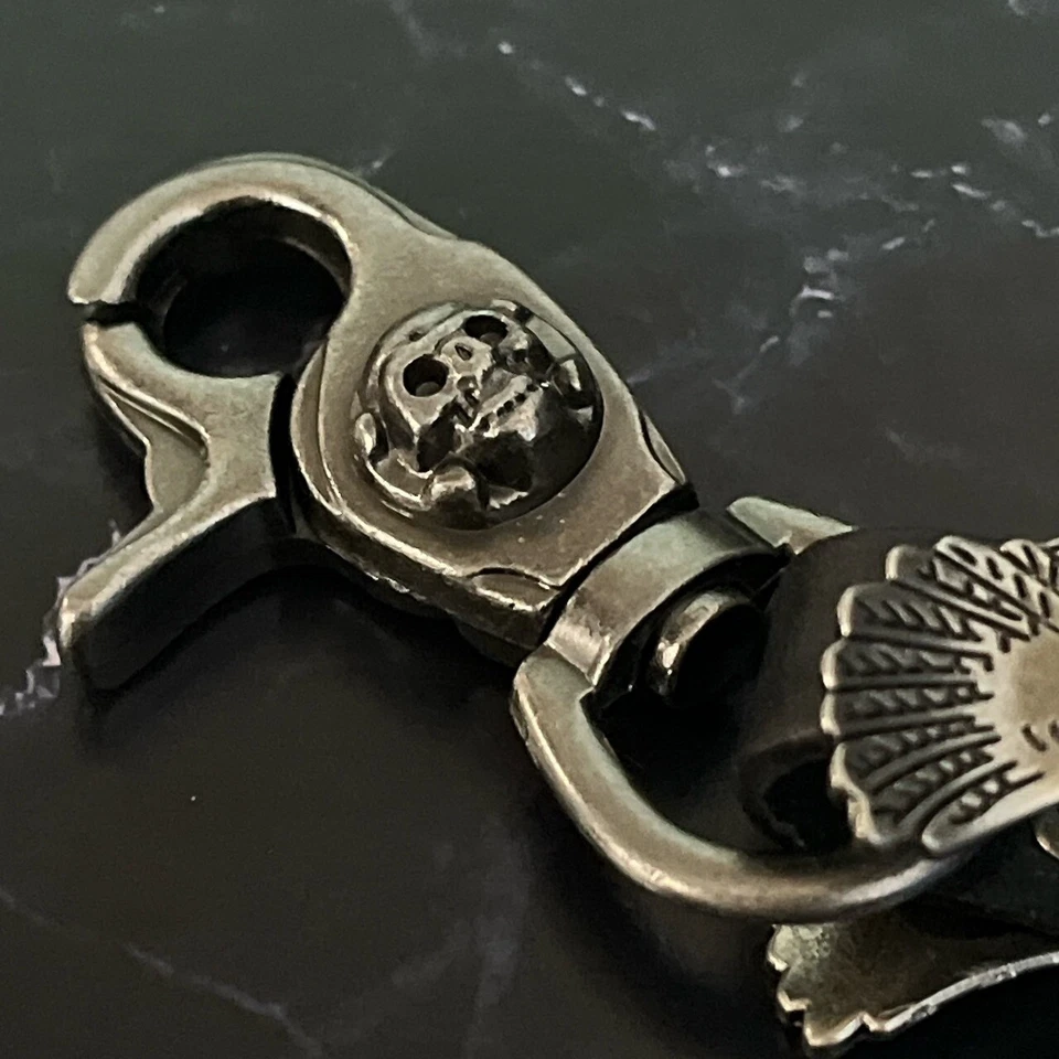 Premium Handmade Leather Keychain BLACK Eagle Design Gift for Men From Japan - Image 3 of 4