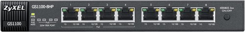 ZyXEL GS1100-8HP 8 puertos GbE no administrados 4 puertos PoE con estuche metálico sin ventilador de 75 vatios - Imagen 3 de 4