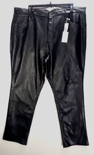 Good American Jeans Womens 22 Better Than Leather Pants Faux Good Icon Black NEW