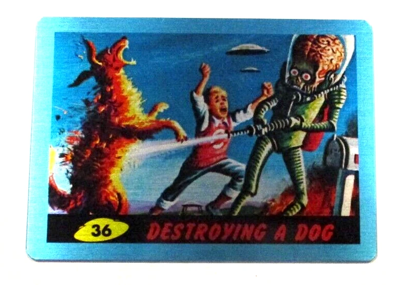 Topps Mars Attacks Occupation Metal Card #36 Destroying a Dog based off Original - Image 3 of 3