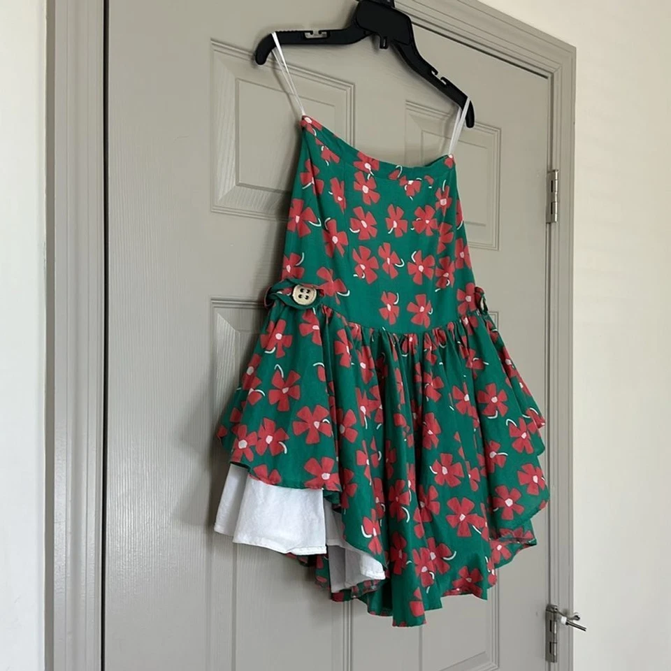 MANOUSH Mujer Falda Forrada Algodón Floral Talla S Foto 2 de 4