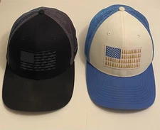 Columbia PFG Fish Flag Flexfit Ball Cap Size M/L Fitted Hat Set of 2