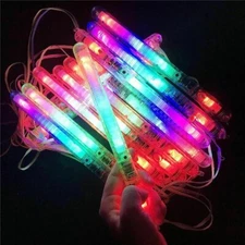100ct Light-Up Assorted Color Sticks LED Flashing Strobe Wands Blinking Rave EDC
