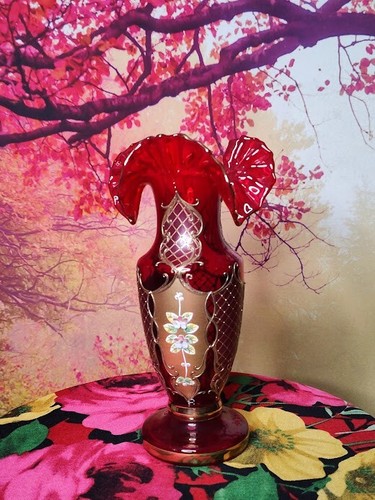 Gupsy Czech vase very rare find handmade!!