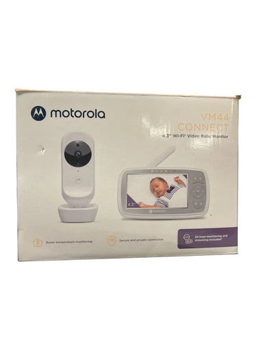Motorola VM44 Connect - Wi-Fi Babyphone mit Kamera 4,3 Zoll Display, Nursery App