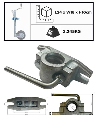 Klemmhalter Ø 48 mm für Schwerlast Stützrad gerippt