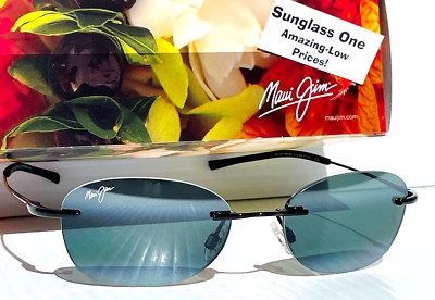UK Maui Jim AKI AKI Glossy Black POLARIZED Neutral Grey Lens Sunglass 333-02