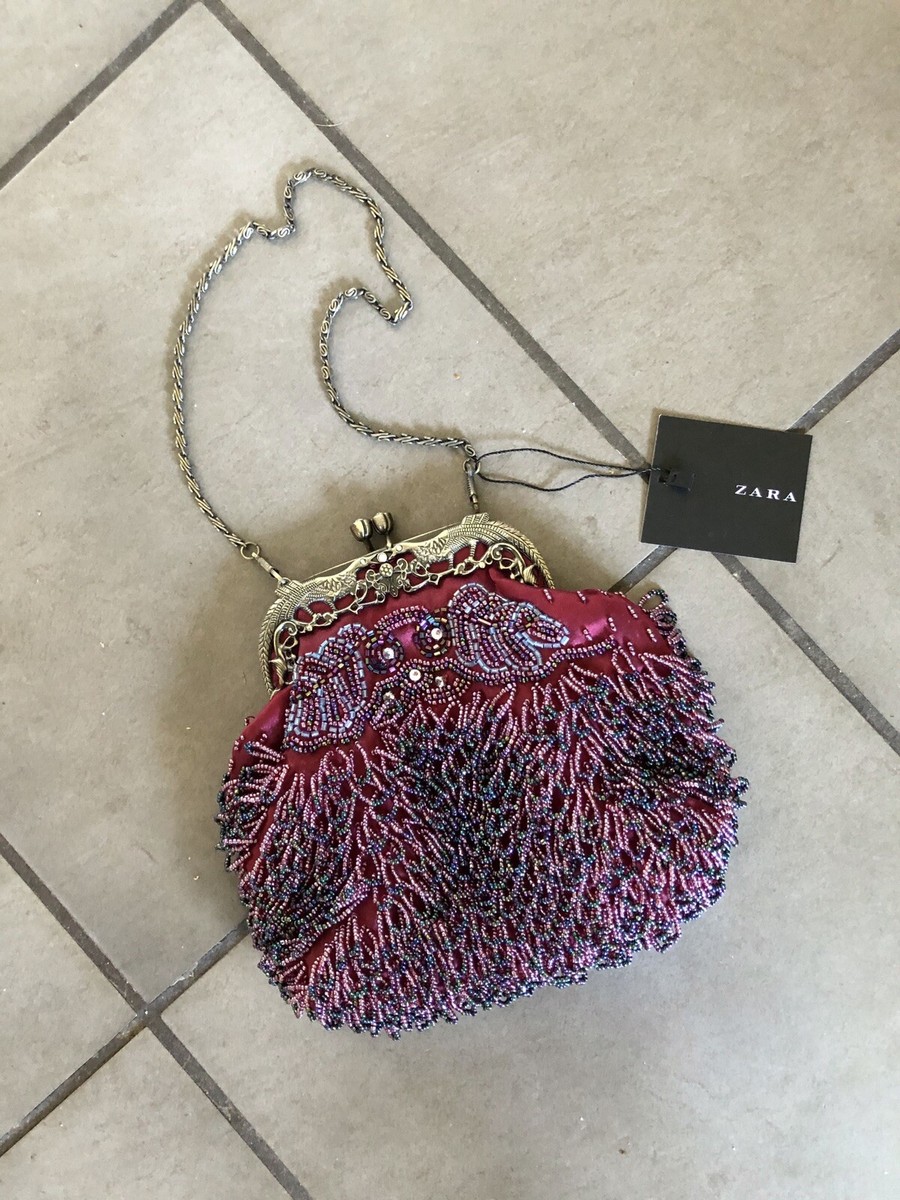 ZARA デコレーションアクセサリー Zara Very Rare Vintage Style Sequinned & Beaded Metal Kisscross