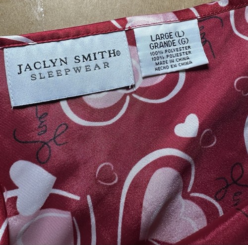 Jaclyn Smith Sleepwear RED HEARTS LACE TRIM NIGHTGOWN Size Large Valentines Day - Picture 8 of 9