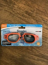 Swimgear Adult Swim Goggles PC Lens,Latex Free ,Adjustable Strap 14+ Orange