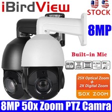 50X Zoom 4K 8MP POE PTZ IP IR Speed Dome Camera 2 Way Audio Auto Tracking USA