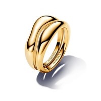 Pandora Ring 163264C00 Weite 58 Organisch Geformte Stacking- Ringe Vergoldet