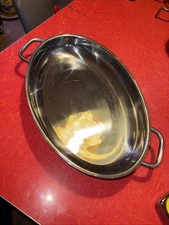 Unmarked  Heavy Duty Aluminum Oval Au Gratin Roaster Broiler Fish Pan 15”x10”x2”