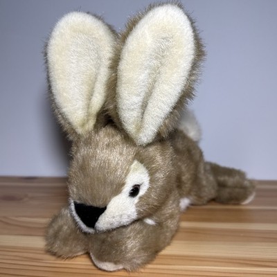 Vintage A&A Flopsies Realistic Bunny Rabbit 11'' Beanbag Plush Brown White 90s