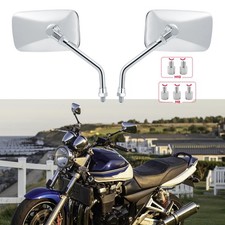 2x Side Mirrors Rear View Rectangle Chrome For Suzuki  GSX 1400 1000 1100 750