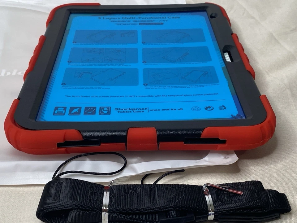 iPad 10th Generation Red Tablet Protective Case & Kit Kickstand & Handle - Image 3 of 4