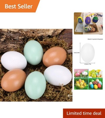 Assorted Wooden Fake Eggs - 6 Pieces for Creative Easter Fun & Learning