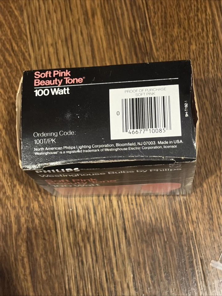 Vintage Philips 100 Watts Soft Pink Light Bulbs (1 Bulb Only In The Box) - Image 2 of 3