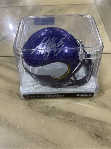 ADRIAN PETERSON Signed Riddell Football Mini Helmet -JSA Authenticated