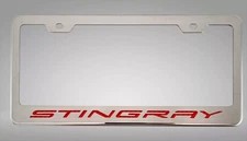 Liscense Plate Frame [Red Carbon Fiber "Stingray"] fit 2020-2024 Chevy Corvette