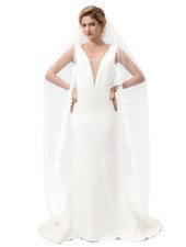 AierHuiOi Bridal Veil 1 Tier Lace White Wedding Veil With Metal Comb veils for