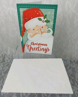 Santa Christmas Greeting Cards Winter Snowflakes Snow Tree DIY Crafts Lot Of 4 