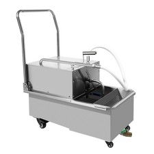 550W Mobile Deep Fryer Filter 55L Commercial Frying Oil Filter System Machine