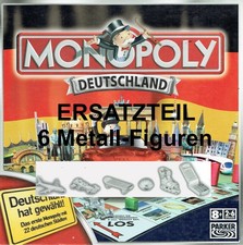 Monopoly Deutschland   ©2007 Hasbro  ERSATZTEILE :  6 Metall-Figuren