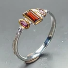 Jewellery Natural Garnet Ring 925 Sterling Silver Size 7 /R471072