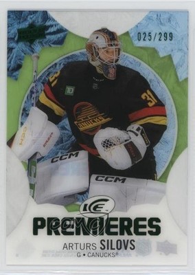 2023-24 Upper Deck Ice Premieres Green 25/299 Arturs Silovs #189 Rookie RC 6u3