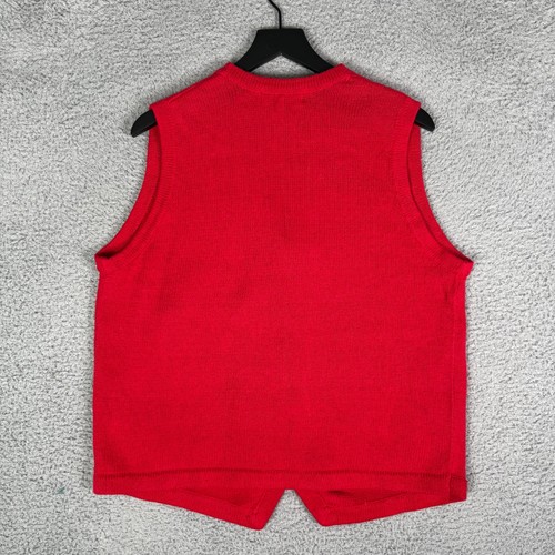 Vintage Schule Strick Pullover Weste 90er große Lehrer Strickjacke verziert - Bild 6 von 8