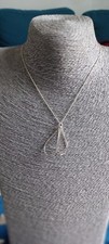 Sterling Silver 925 Chain Necklace & Teardrop Pendant Modernist M&S Jewellery